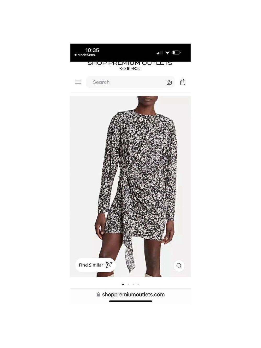 Isabel Marant Black and White Dulce Floral Long Sleeve Mini Dress Size Medium (4